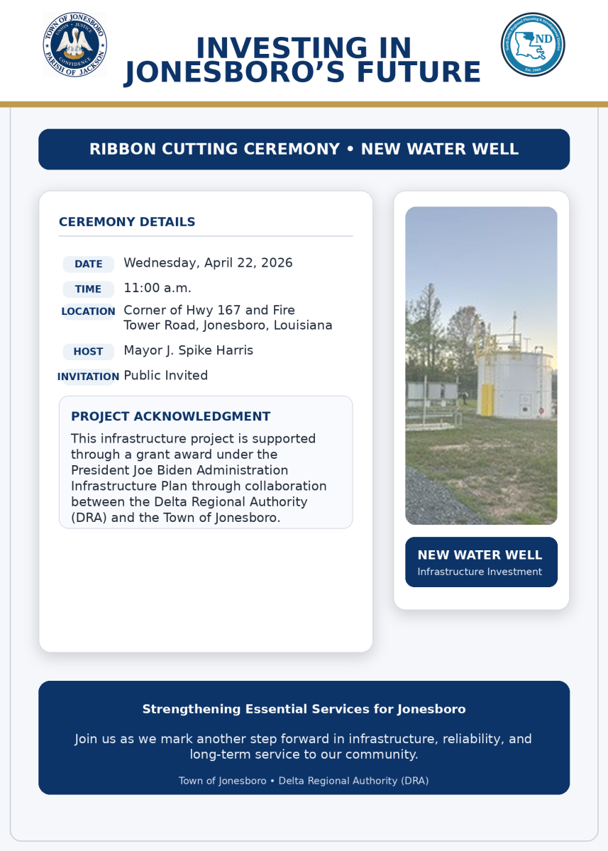 Ceremony Details and image of the new water well